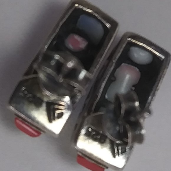 Vintage Rare Silpada 925 sterling Silver Multi color Stone Earrings - Picture 5 of 16